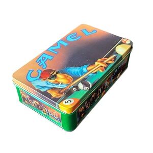 Joe Camel Shooting Pool Hinged Tin Rare Vintage 80's Collectible